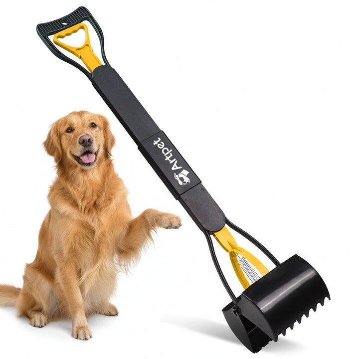 Hundekotsammler mit langem Griff – Faltbare Hundekotschaufel, Kein Bücken, Für Gras, Erde, Sand & Ki