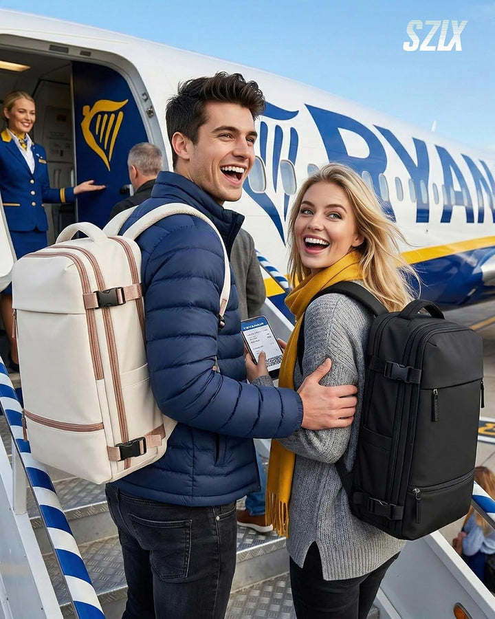 SZLX Grosser Reiserucksack Damen,Vakuum Rucksack mit Pumpe Ryanair Handgepäck 40x30x20 Herren, Wizza