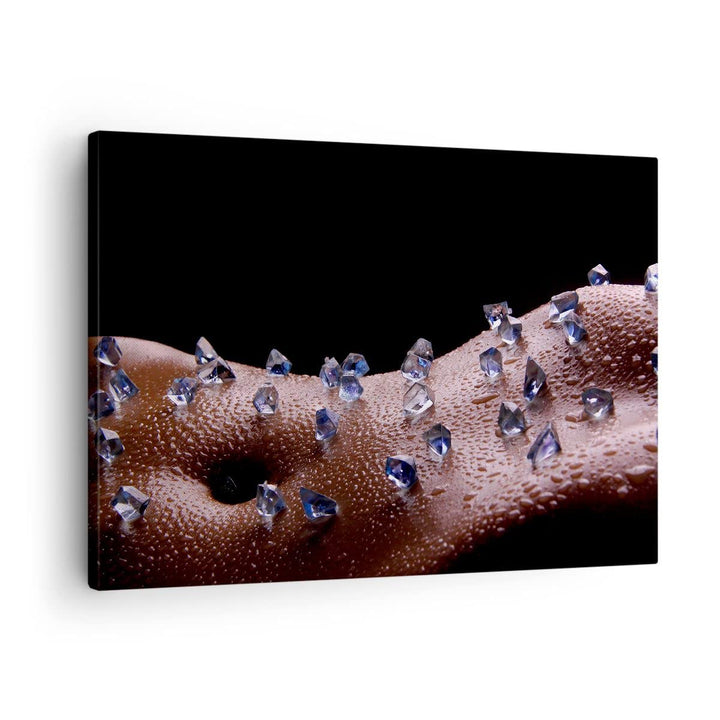 Bilder auf Leinwand Frau Körper Kristalle Wassertropfen Leinwandbild 70x50cm Wandbilder Dekoration W