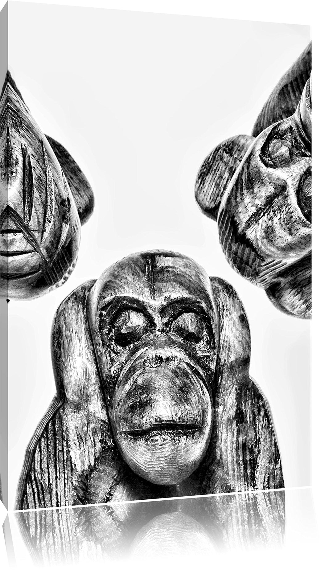 Pixxprint hören Nichts sehen Nichts Sagen als Leinwandbild/Grösse: 100x70 / Wandbild/Kunstdruck/fert