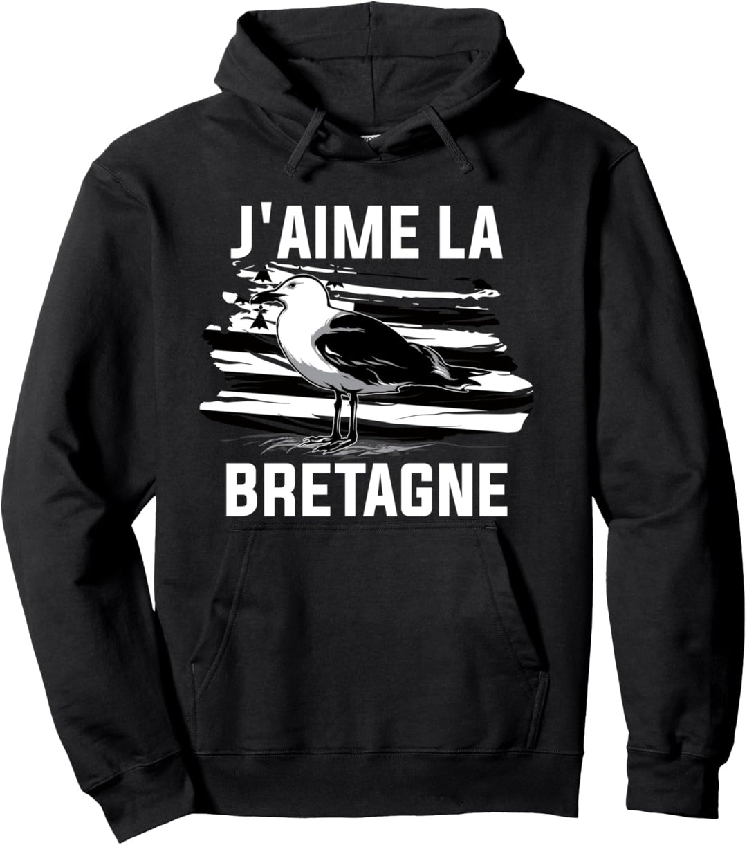 Bretagne Flagge Fahne Urlaub Bretonen Frankreich Möve Pullover Hoodie