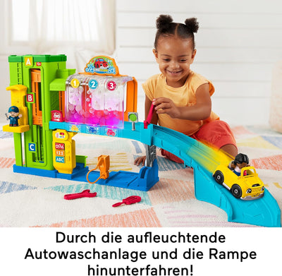 FISHER-PRICE Little People Lern-Garage - Interaktives Autogaragen-Spielset mit Lichtern, Musik und S