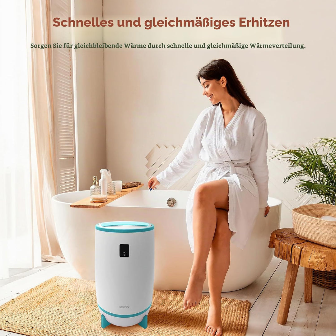 SereneLife Handtuchhalter Stehend Blau – Elektrischer Handtuchwärmer für 2 Handtücher Energiesparend