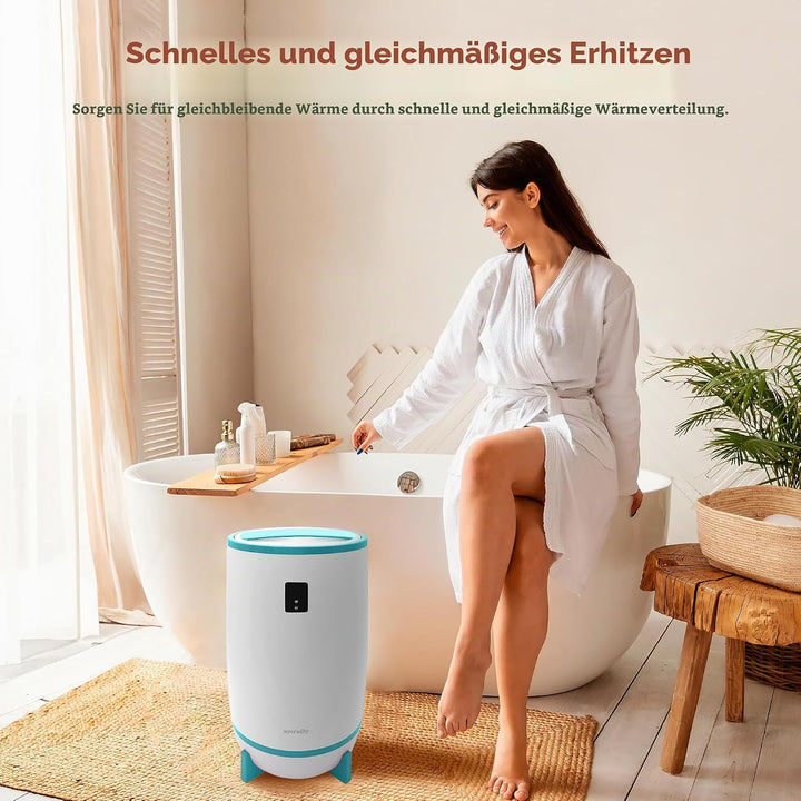 SereneLife Handtuchhalter Stehend Blau – Elektrischer Handtuchwärmer für 2 Handtücher Energiesparend