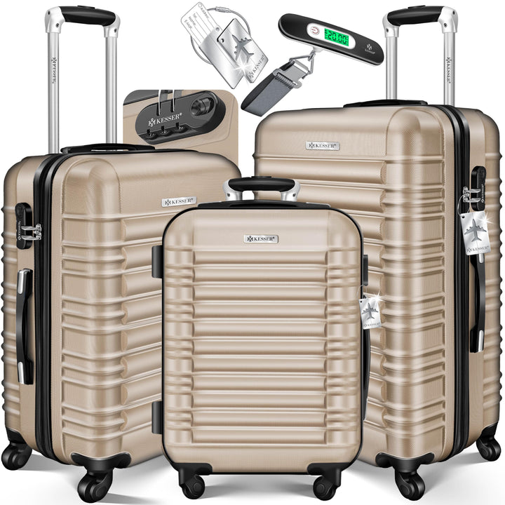 KESSER® 3tlg. Hartschalenkofferset Hard Shell Basic Hartschalenkoffer Trolley Koffer Reisekoffer Rei