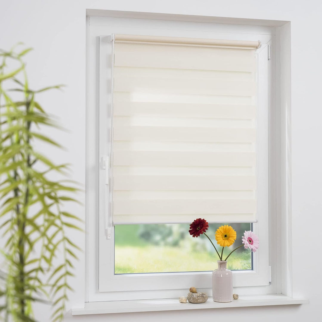 Liedeco® Duo Rollo Klemmfix - 80 x 200 cm apricot/transparent lichtdurchlässig Blickdicht und stufen