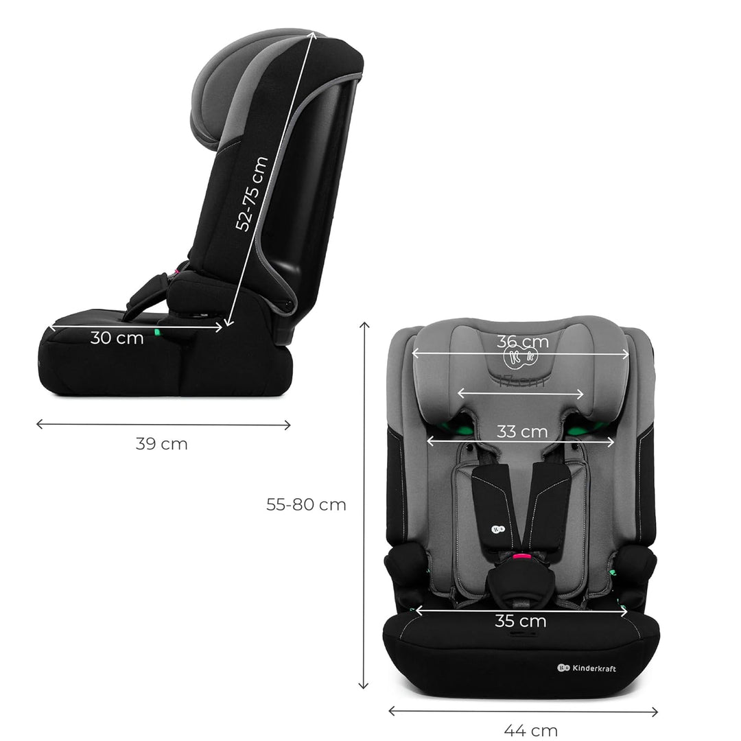 Kinderkraft I-COMFY, Autositz, Für Kinder, Reguliert (76-150cm), Verstellbare Rückenlehne, 5-Punkt-S