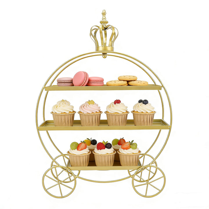 Cupcake-Ständer mit 3 Etagen, Eiserne Tabletts für Cupcakes, Donuts, Früchte, Gebäck, Dessert-Tisch-