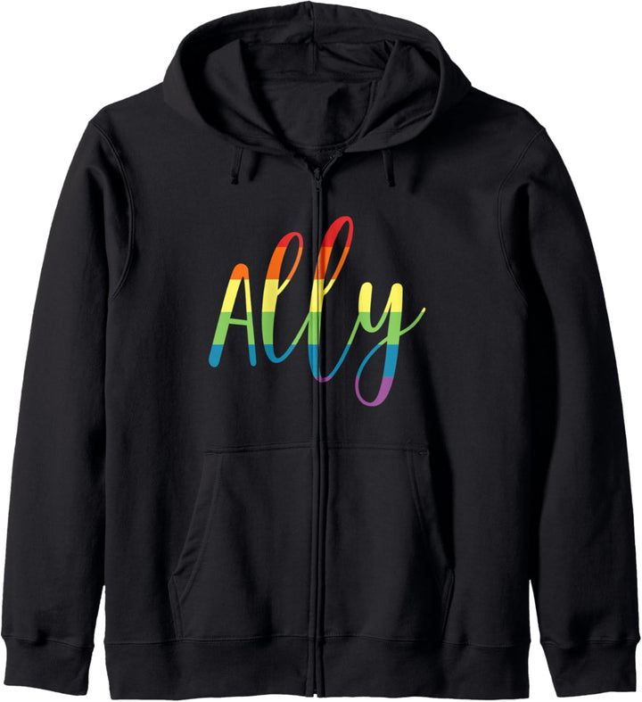 Ally LGBTQ Flag Gay Lesbian Queer Pride Rainbow Kapuzenjacke