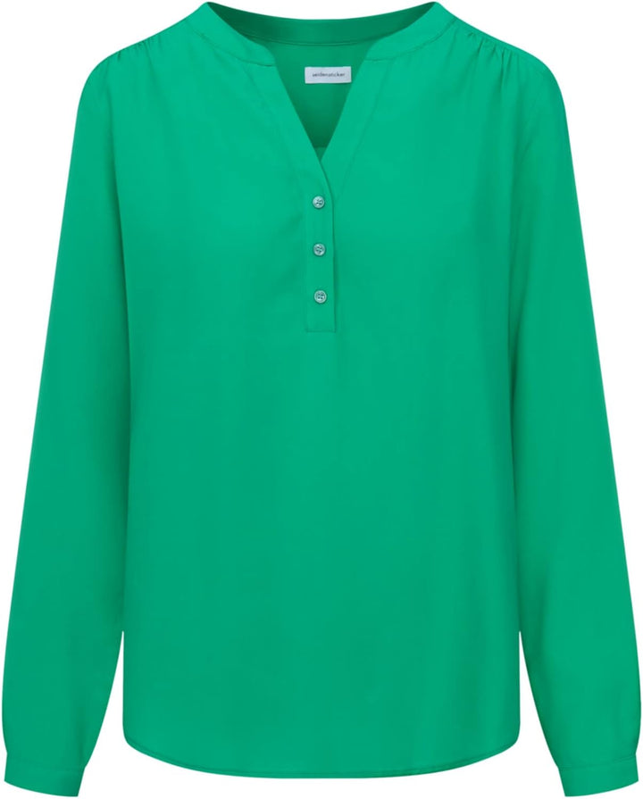 Seidensticker Damen Regular Fit Langarm Bluse 34 Grün, 34 Grün
