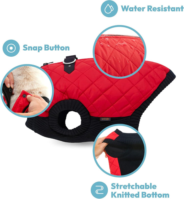 Gooby modische Hundebomberweste, gesteppt, elastischer Brustbereich, Rautenmuster Small chest (~11.5