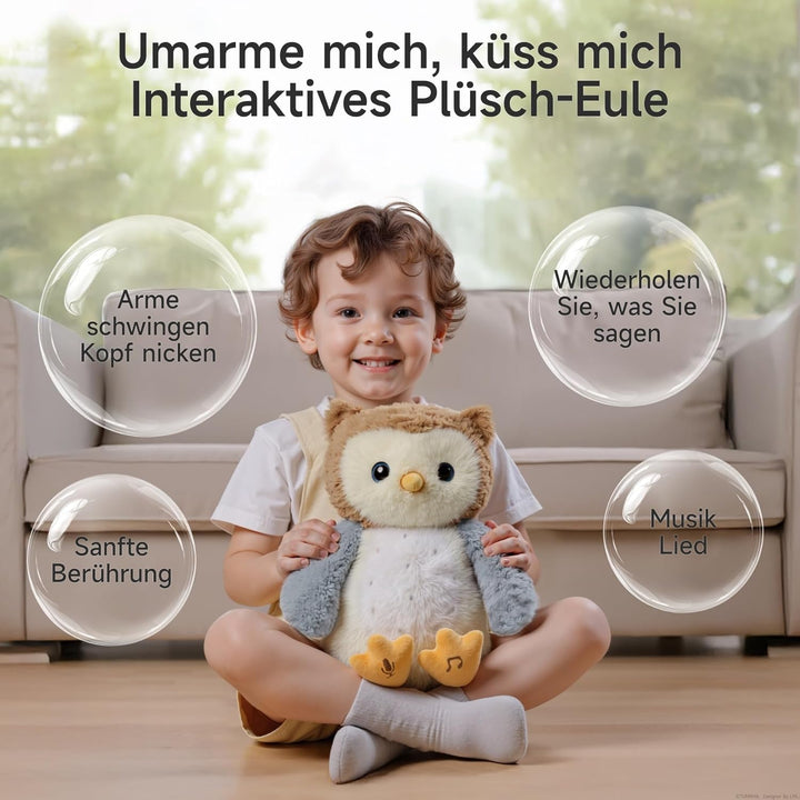 Eule Kuscheltier, Singende Interaktives Eule Stofftier, Plüschtier Elektronisches Nachsprechendes al