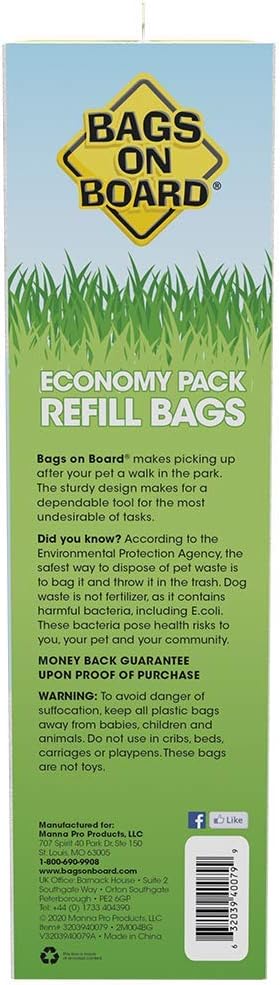 Bags On Board Hundekotbeutel | Starke, auslaufsichere Hundekotbeutel | 22,9 x 35,6 cm, 315 bunte Beu