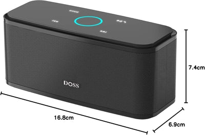 Bluetooth Lautsprecher, DOSS SoundBox Musikbox Bluetooth Box mit Dualen Bass-Treibern, 20h Akku,Touc