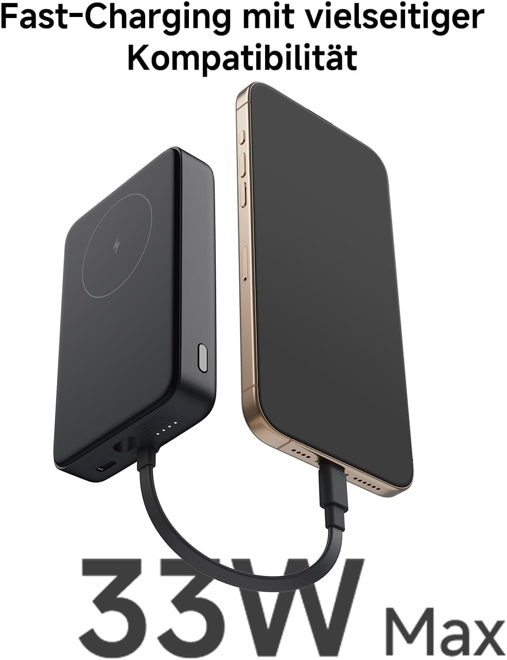 Xiaomi 33W Magnetic Power Bank 10000mAh, ultraschnelles Aufladen, grosse Kapazität，sofortiges kabell