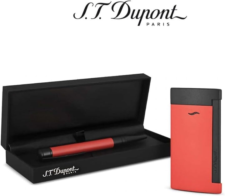 ST Dupont Slim 7 Feuerzeug Schwarz und Mattrot