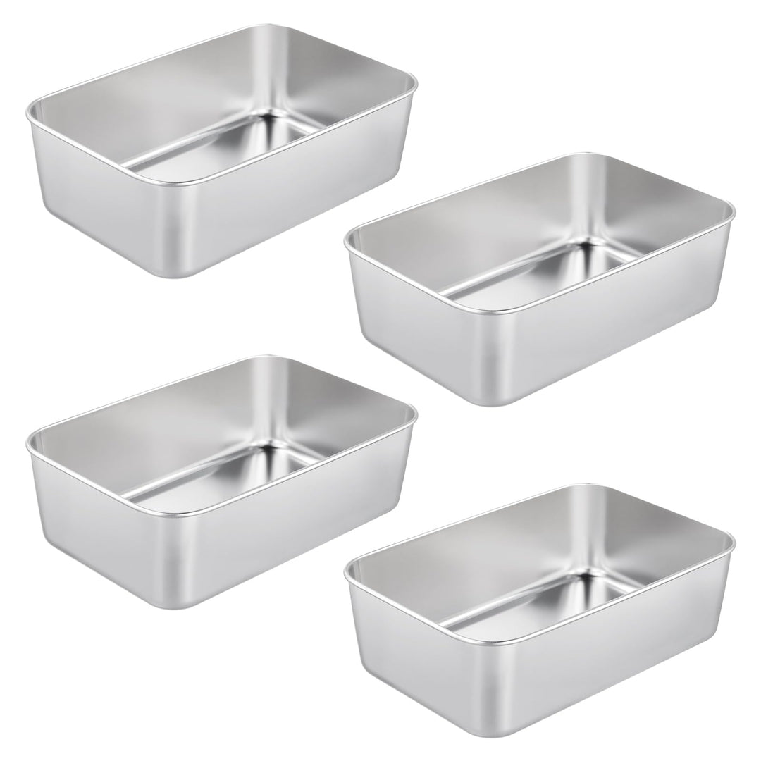 SINJEUN 4er Set Kastenform Edelstahl, 22 x 14,5 x 5,5 cm Rechteckig Edelstahl Brotbackform Kasten, T