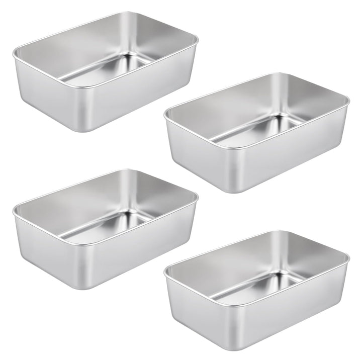 SINJEUN 4er Set Kastenform Edelstahl, 22 x 14,5 x 5,5 cm Rechteckig Edelstahl Brotbackform Kasten, T