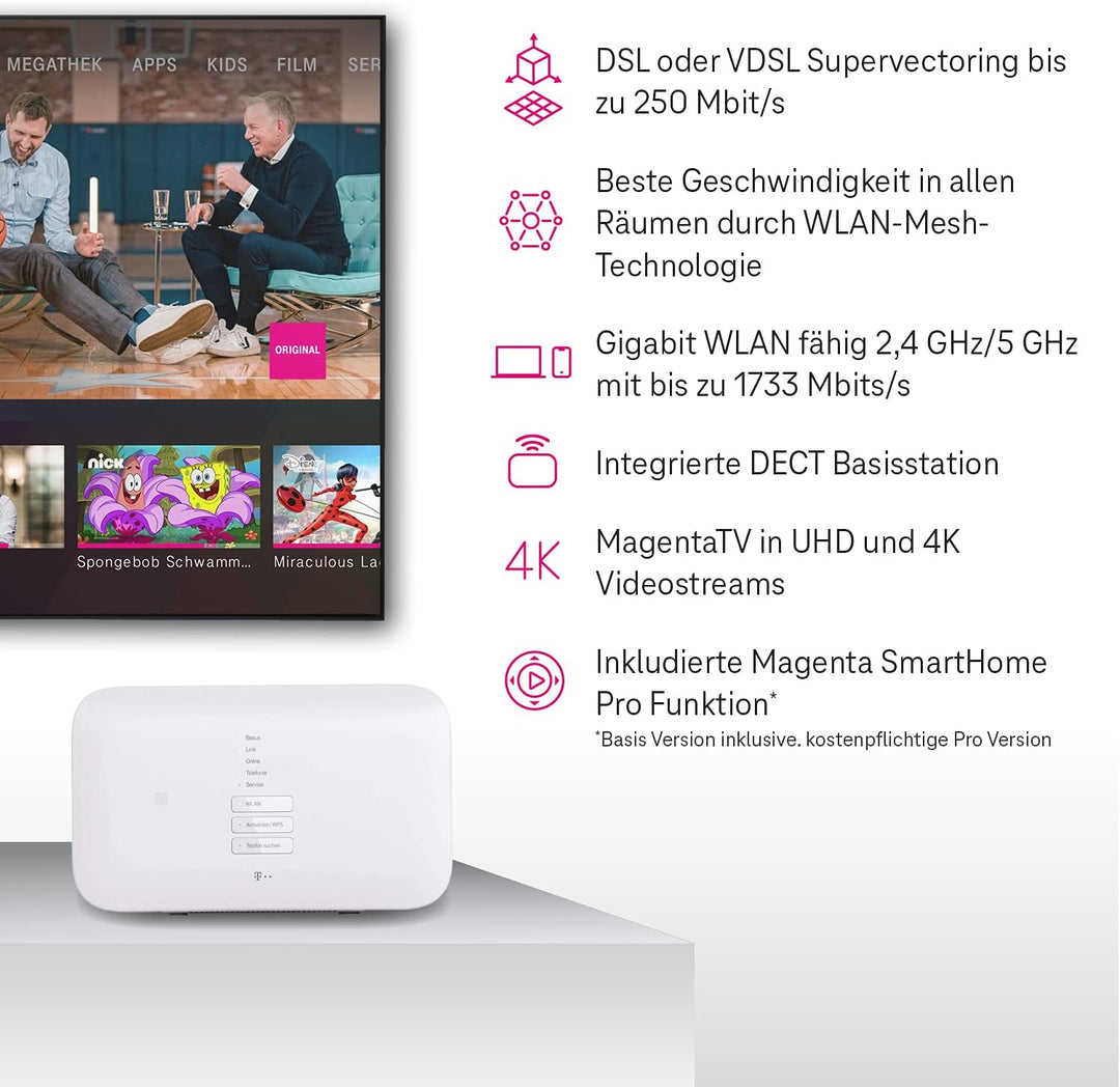 Telekom Router Speedport Smart 3 für schnelles Wifi mit bis zu 2500 Mbit/s | WLAN-Mesh-Technologie &