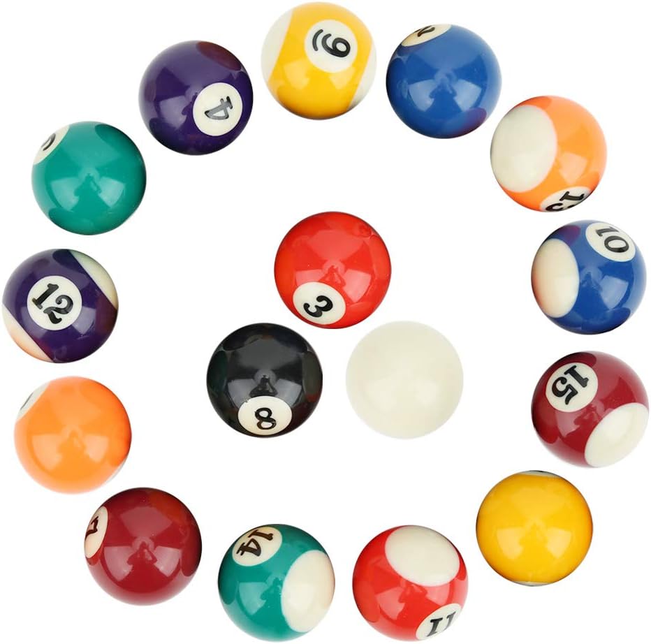 MAGT Billardkugeln Set, 16 Stück 38 mm Billardkugel Set Harz Billard Kugel Set Kleine Billiard Tisch