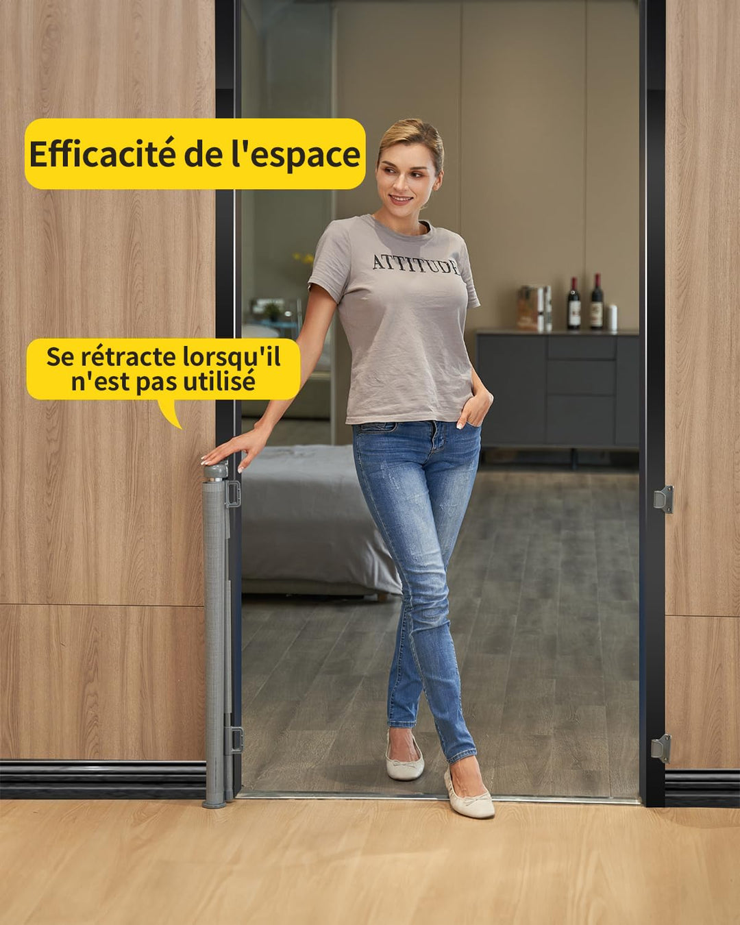 Treppenschutzgitter Ausziehbar 0-140cm,Türschutzgitter Ausziehbar mit Treppenschutz & Kindersicherun