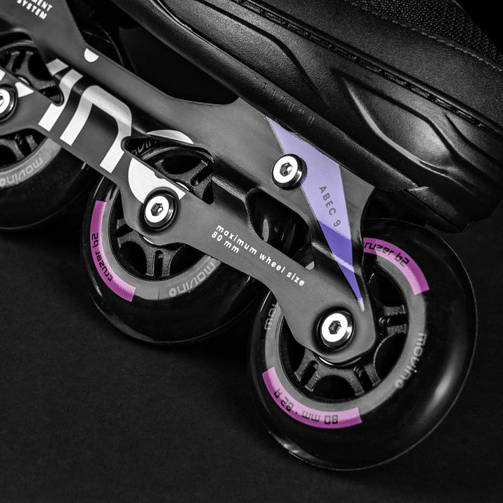Movino Inline Skates Cruzer B3 Verstellbare Rollschuhe Damen Mädchen Jungen Inliner für Erwachsene m