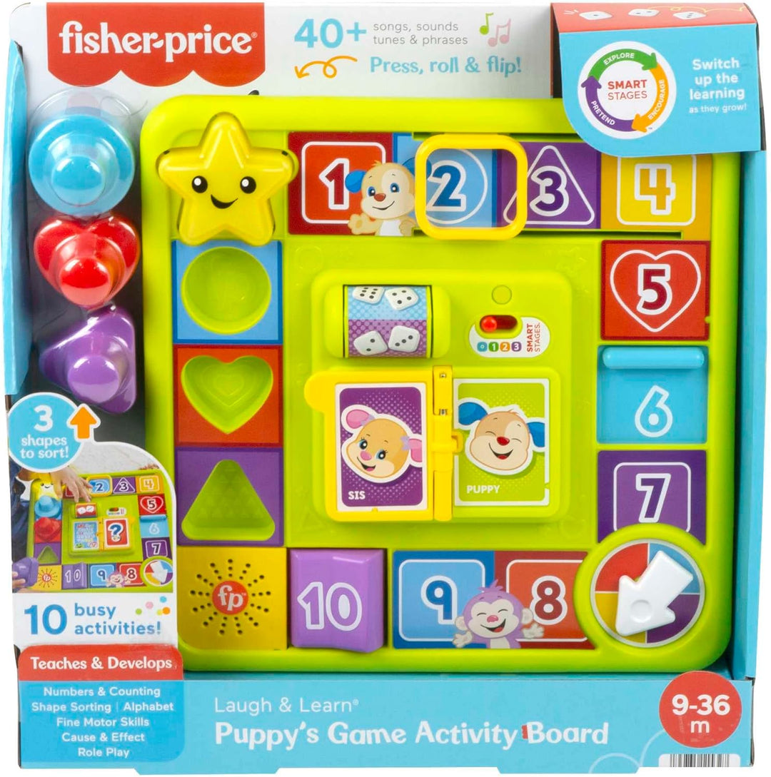 Fisher-Price Lernspass Motorik-Spielbrett - Brettpiel mit Smart-Stages-Lerninhalten, 40+ Liedern, Sä