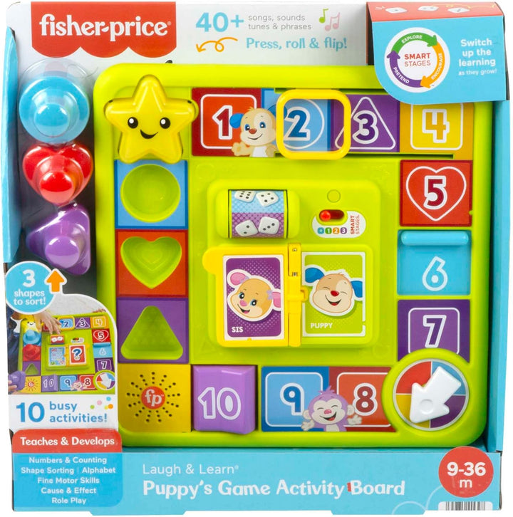 Fisher-Price Lernspass Motorik-Spielbrett - Brettpiel mit Smart-Stages-Lerninhalten, 40+ Liedern, Sä