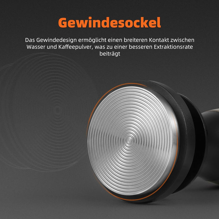 MHW-3BOMBER Konstanter Druck 54mm Kaffee Tamper mit Sound Feedback, Eingebaute 3 federbelasteten 30l