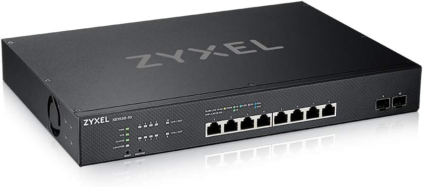 ZyXEL NebulaFlex Smart-Managed Switch mit 8 Ports, Multi-Gigabit + 2 10G Glasfaser-Ports [XS1930-10]