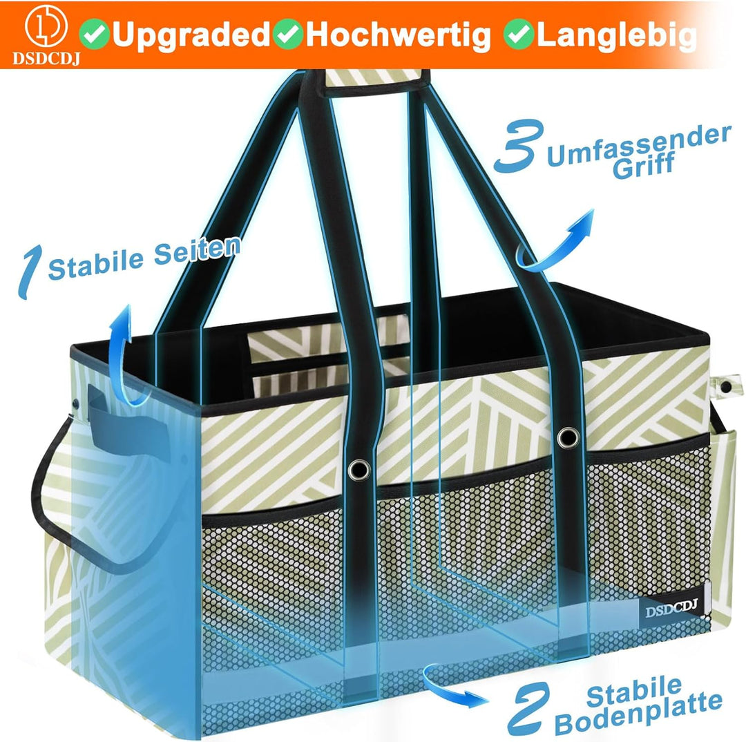 DSDCDJ 48L Einkaufskorb Faltbar mit Leuchtstreifen – Korb Einkaufen mit Verstärktem Boden – Einkaufs