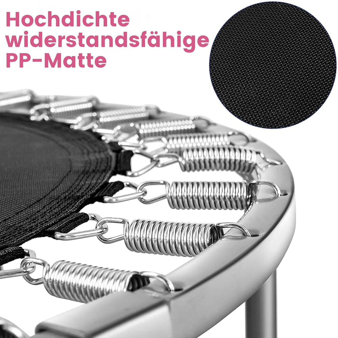 GYMAX Ø97 cm Mini Trampolin klappbar, Fitness Trampolin für Erwachsene & Kinder, Gartentrampolin bis