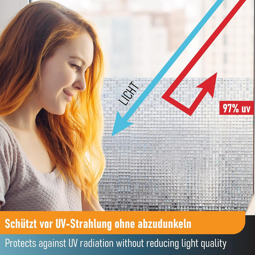 WindowShield® Fensterfolie Blickdicht mit Mosaikmuster | Video-Anleitung | Sichtschutz Fenster | sel