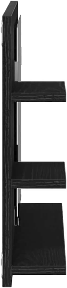 vidaXL Badspiegel Schwarz Eichen-Optik 60x10,5x45 cm Holzwerkstoff, Badezimmerspiegel, Wandspiegel,