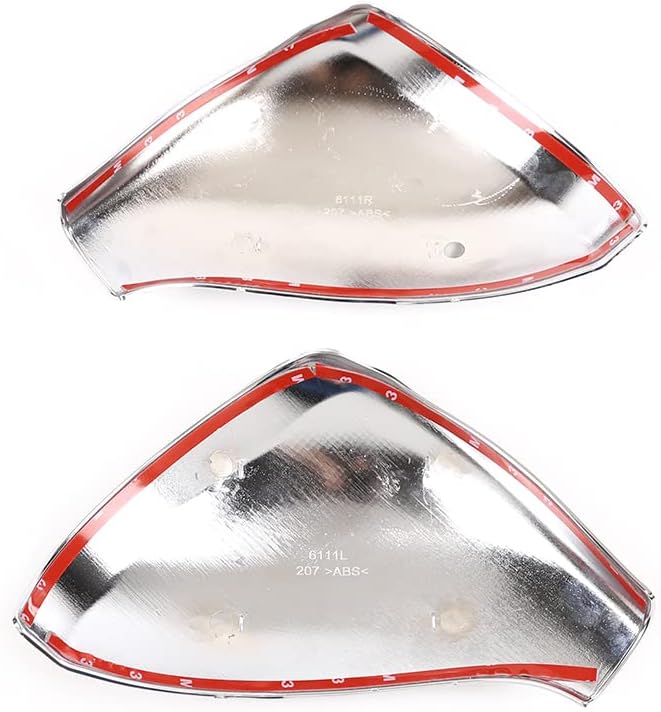 YANER Spiegelabdeckungen für Peugeot 207 308 2006-2014 Auto Modifikation Silber 2 Stück Set ABS glän