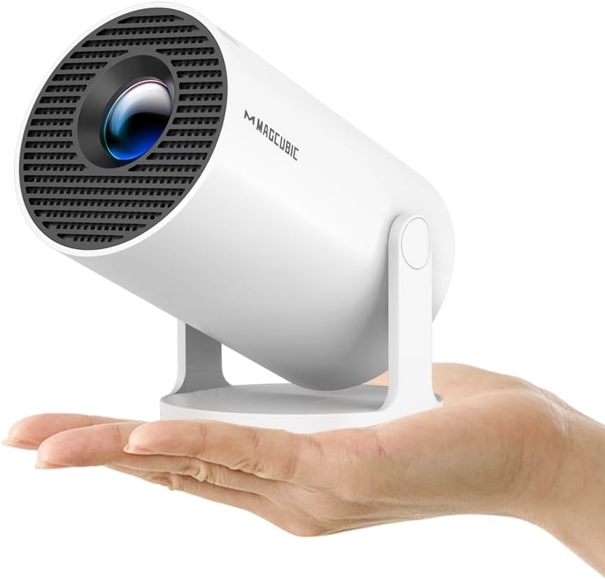 Mini Beamer 4K Unterstützt, Android 11 Tragbarer Projektor mit WiFi6 und Bluetooth 5.4, Automatische