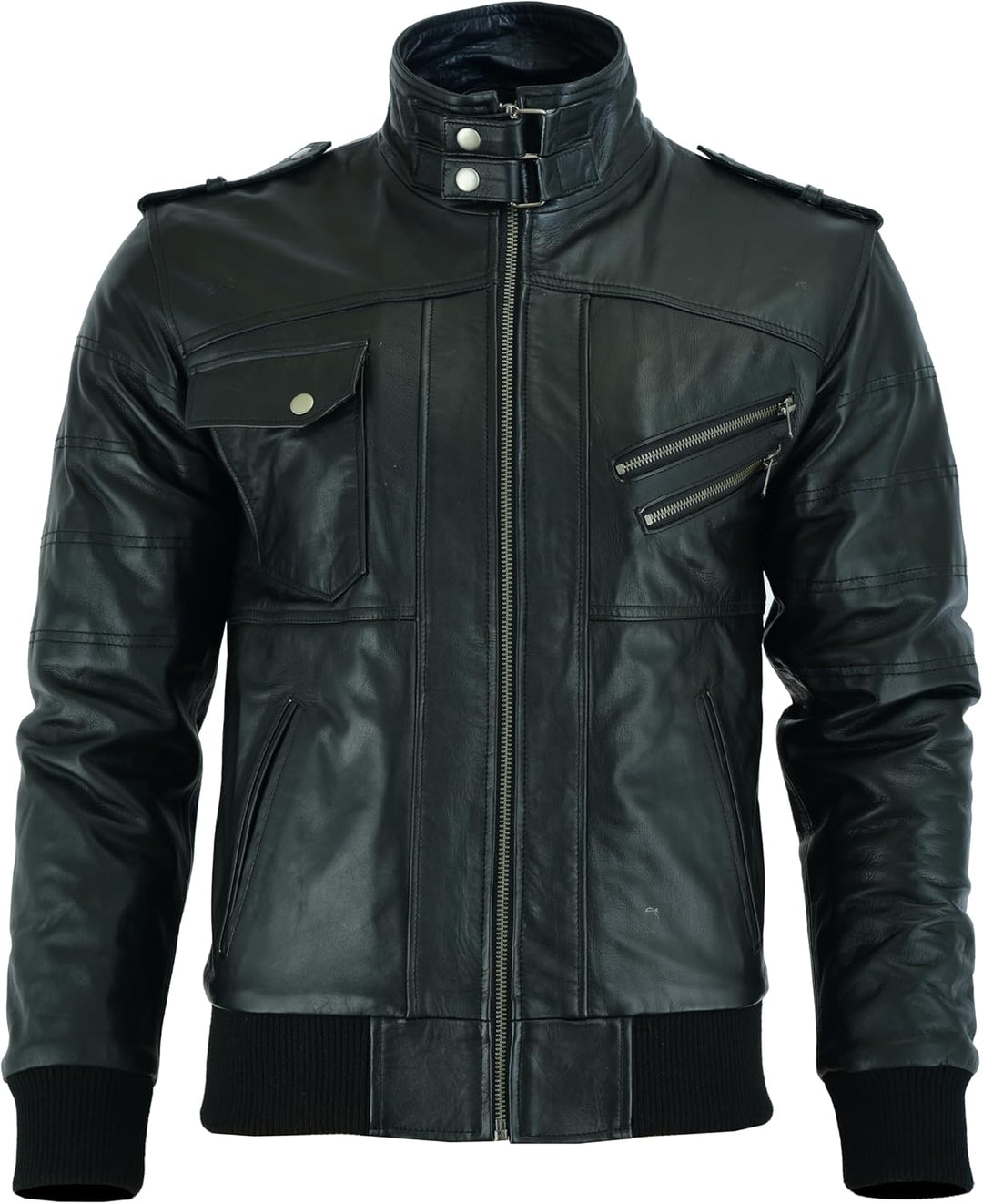 Vance Herren Echt Lederjacke aus 100% Rindsleder Abnehmbarer Hoodie S Schwarz, S Schwarz