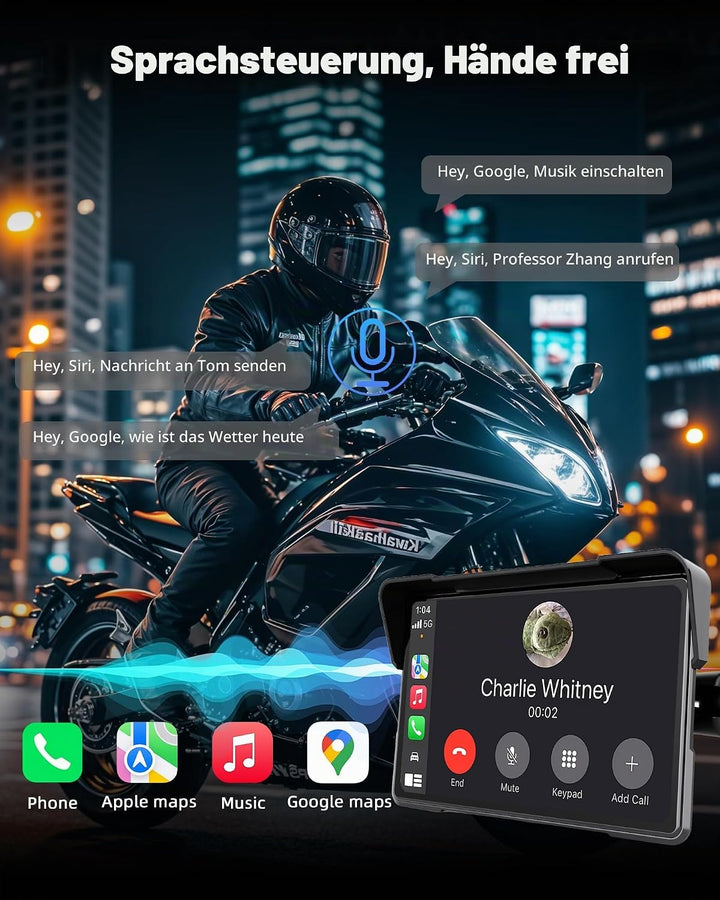 Plug-and-Play Carplay Bildschirm für BMW Motorrad 7 Zoll Motorrad Display mit Wireless CarPlay &amp; And