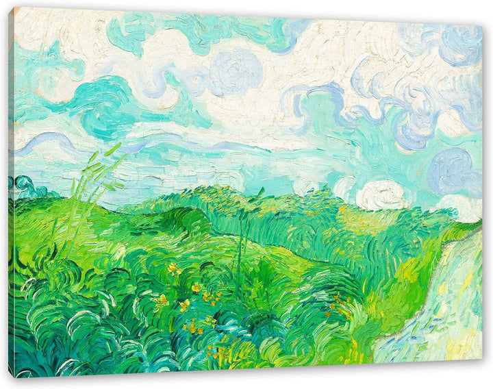 Vincent Van Gogh - Feld mit grünem Weizen als Leinwandbild / Grösse: 100x70 cm / Wandbild / Kunstdru