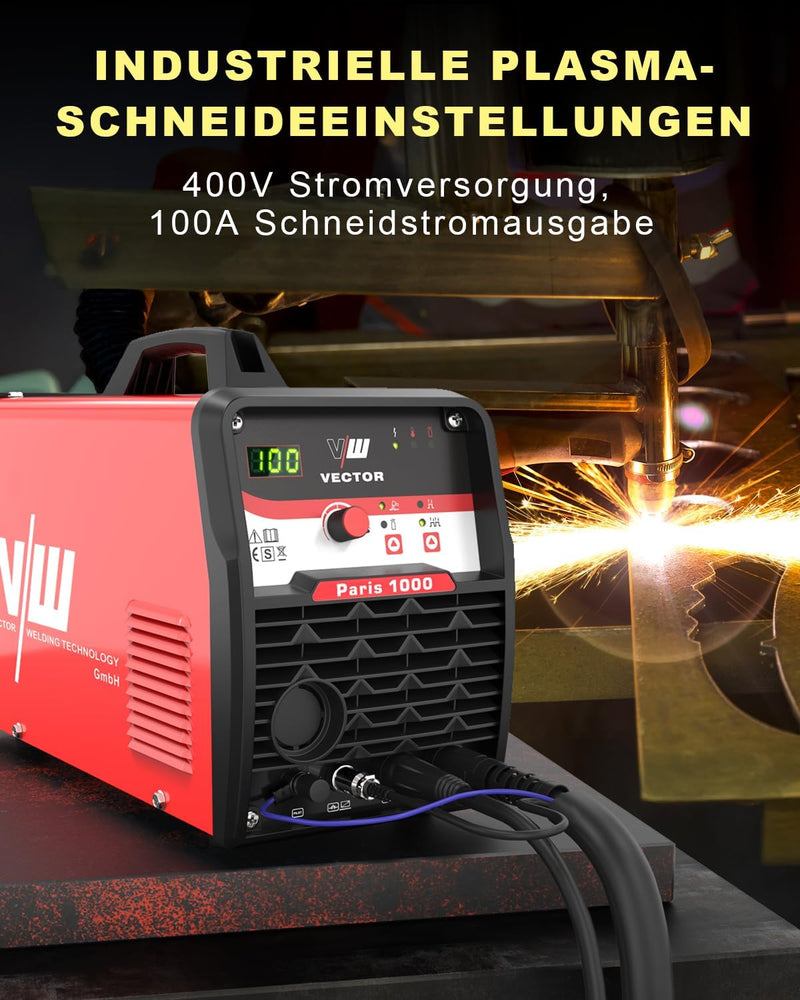 Plasmaschneider 100 A - Plasma Cutter - Plasmaschneider mit Pilotzündung - 100 Ampere Stromstärke &