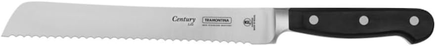 Tramontina Brotmesser CENTURY, 20 cm, Edelstahl DIN 1.4110, schwarz, rostfrei, 24009-108 Brotmesser