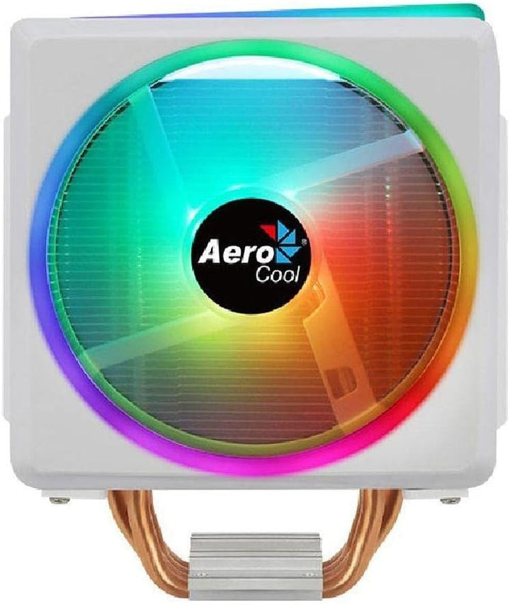 Aerocool CYLON4FW, ARGB CPU Kühler Weiss, TDP 145W, ARGB 12cm Lüfter, HCTT 4 Heatpipes, CYLON4FW