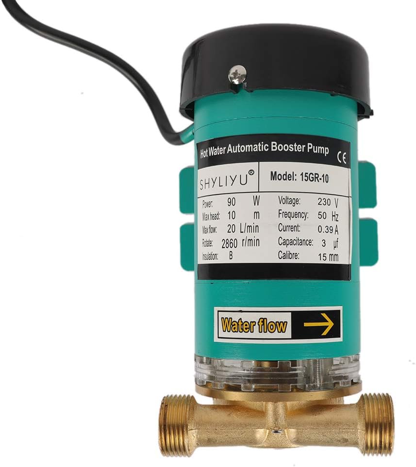 SHYLIYU 90W Umwälzpumpe Druckhöhungspumpe Heisswasserpumpe automatischer Haushalt Booster Pumpe für
