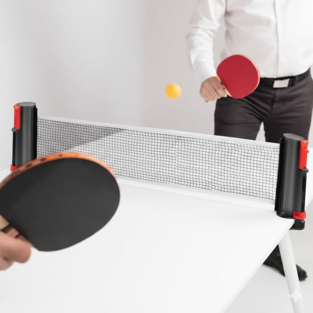 Ausziehbares Tischtennisnetz mit Hülle - verstellbar bis 1,7 Meter, Universal-Clips 0,5 bis 5,5 cm