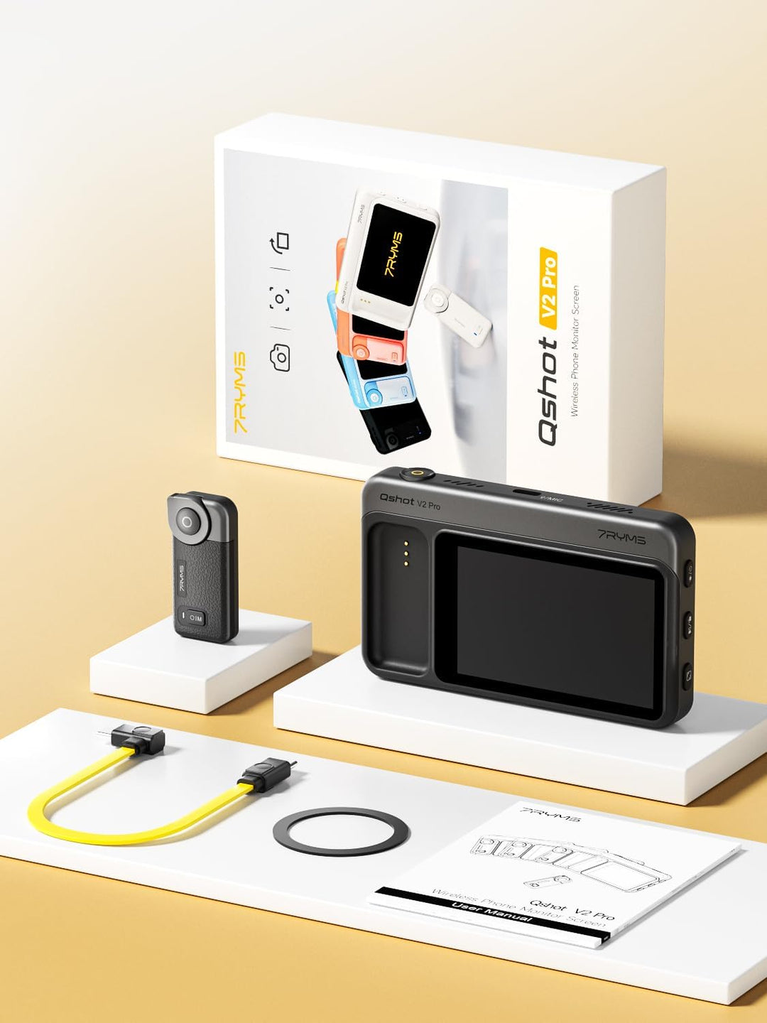 7RYMS Qshot V2 Pro Selfie Monitor, Magnetischer Smartphone Rückkamera Bildschirm für iPhone & Androi