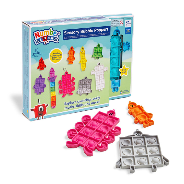 Learning Resources Numberblocks Blasen-Popper, 10 Popper mit Schlüsselanhänger, Sensorisches und Ant