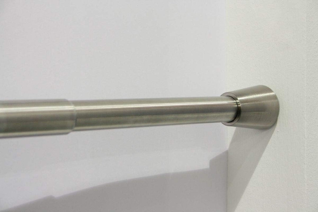 GARDINIA Spannstange, Ausziehbar, Gardinenstange ohne Bohren und Schrauben, Edelstahl, Ø 23/26 mm, L