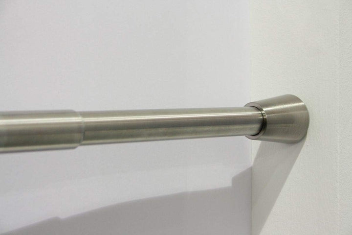 GARDINIA Spannstange, Ausziehbar, Gardinenstange ohne Bohren und Schrauben, Edelstahl, Ø 23/26 mm, L