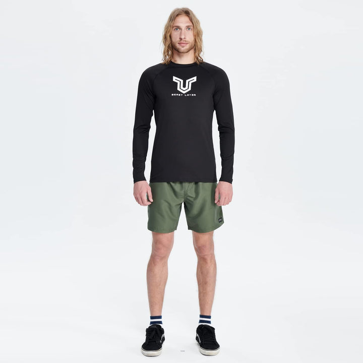 HUGE SPORTS Herren Festes Rashguard Langarm Surfen Schwimmshirt Langarmshirt alle Outdoor Aktivitäte