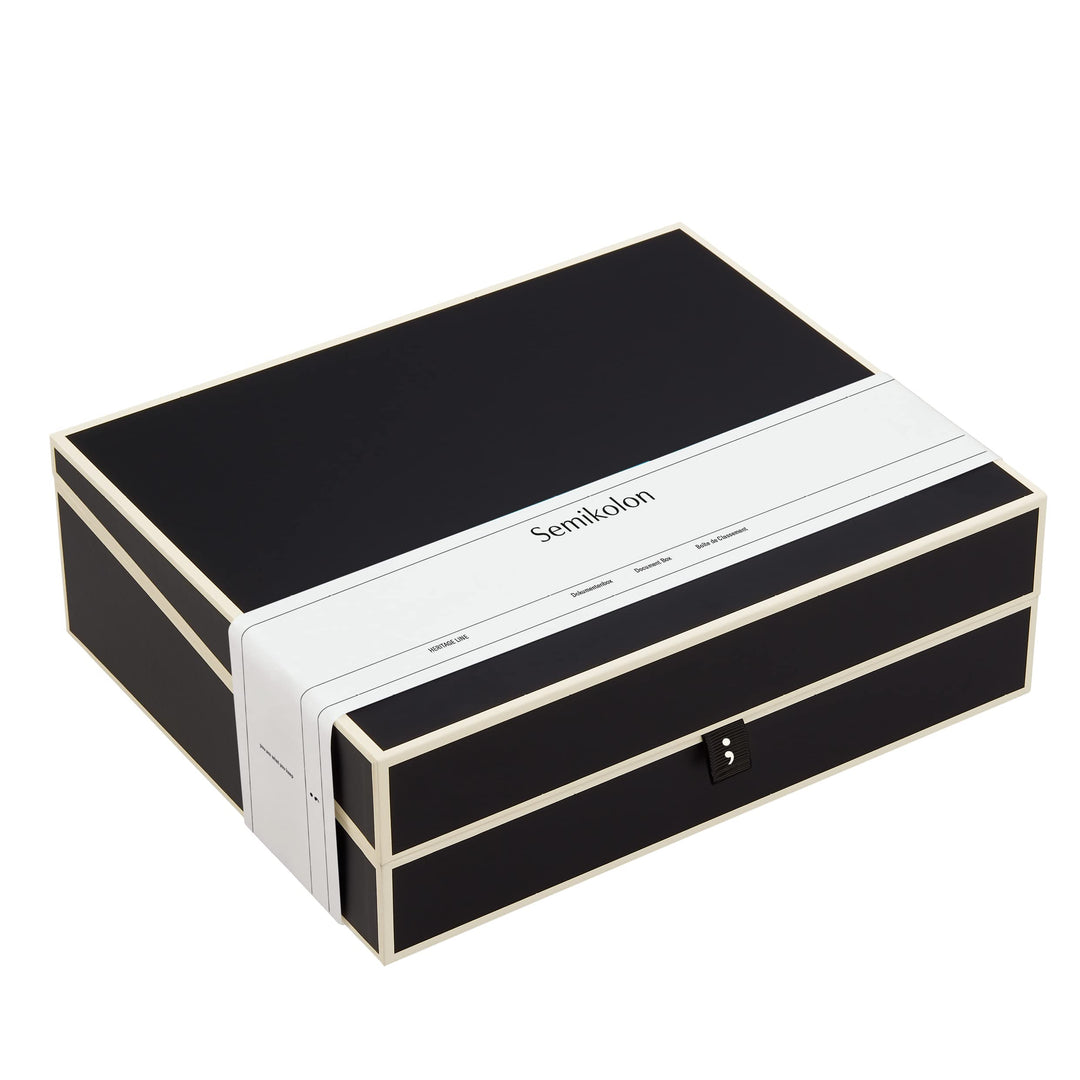 Semikolon 352575 Dokumentenbox – Aufbewahrungs-Box für Dokumente A4 – 31,5 x 26 x 10 cm – black schw